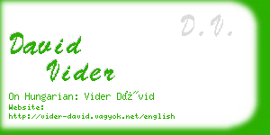 david vider business card